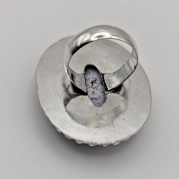 Dendrite Opal Ring Size 8 - Oversized Ring - Dendrite Opal Statement Ring - Picture 5 of 5